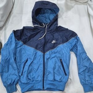 Vintage 80s 90s Nike Kid's Women's Two-Tone Blue Windbreaker Size Medium Ecletic